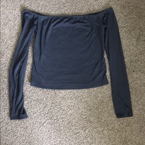 Off the shoulder ribbed top